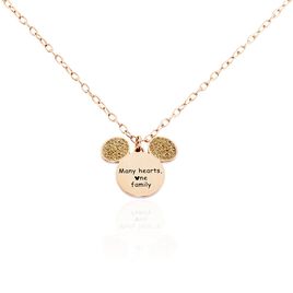 Collier Disney Acier Doré Rose Cristaux - Colliers fantaisie Femme | Histoire d’Or