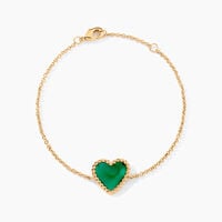 Bracelet Par Amour Plaque Or Jaune Agate