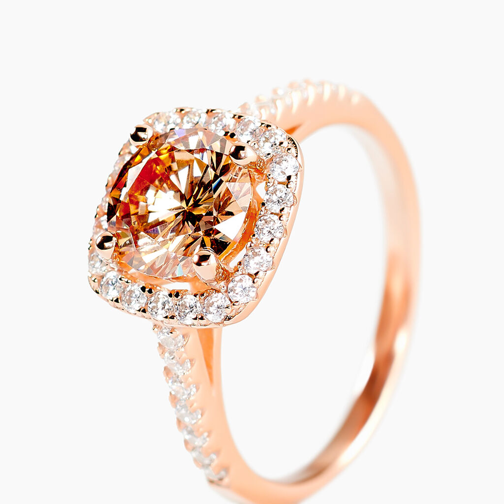 Bague Rio Argent Rose Oxyde De Zirconium - Bagues solitaires Femme | Histoire d&rsquo;Or