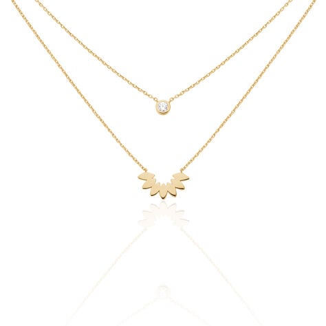 Collier Varia Plaqué Or Jaune Oxyde De Zirconium - Colliers doubles et triples chaînes Femme | Histoire d’Or