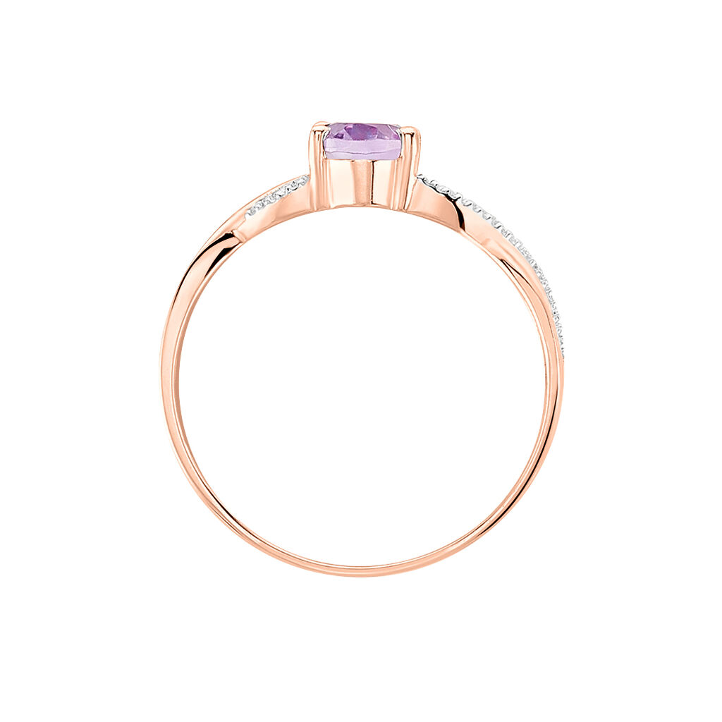 Bague Candice Or Rose Amethyste - Bagues solitaires Femme | Histoire d&rsquo;Or