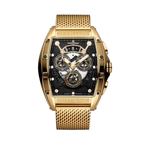 Montre Montignac Tonneau Noir - Montres Homme | Histoire d&rsquo;Or