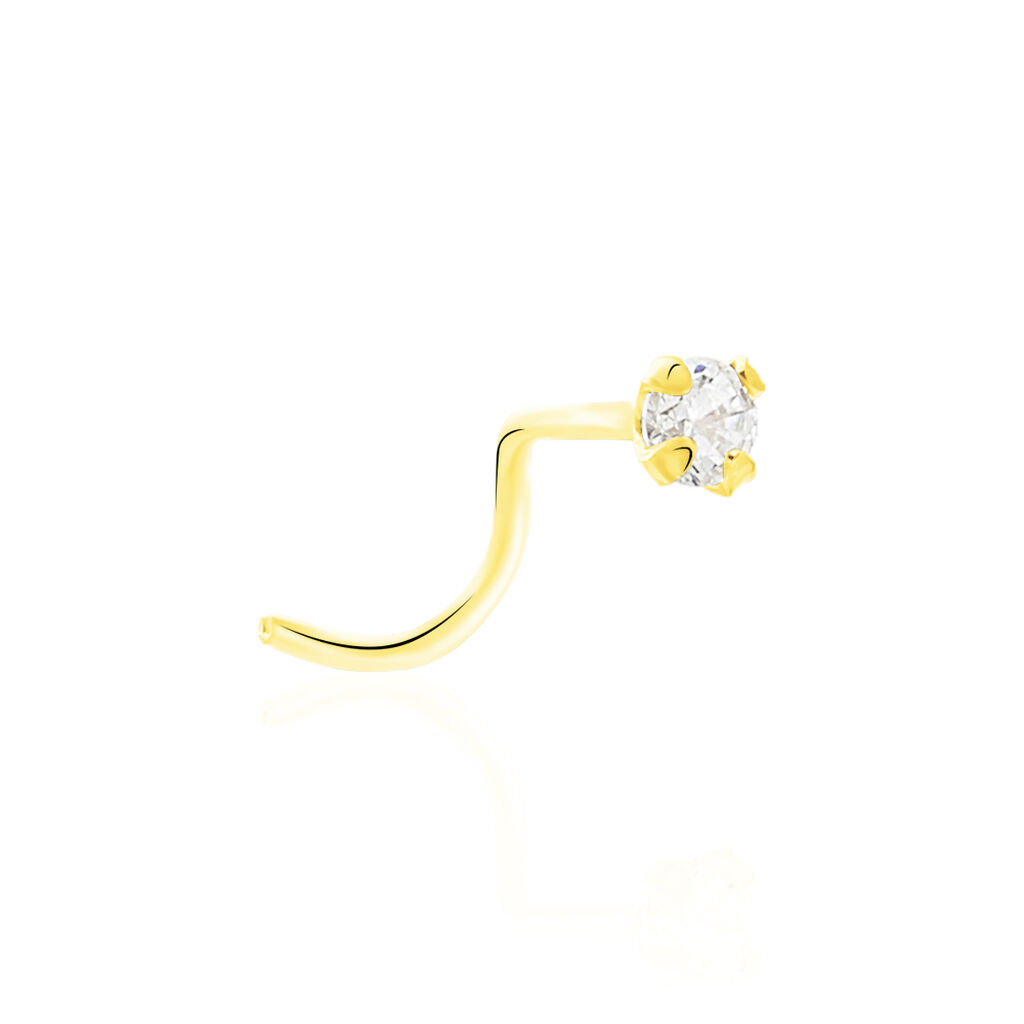 Piercing De Nez Fethi Serti Griffe Or Jaune Oxyde De Zirconium - Bijoux Femme | Histoire d’Or
