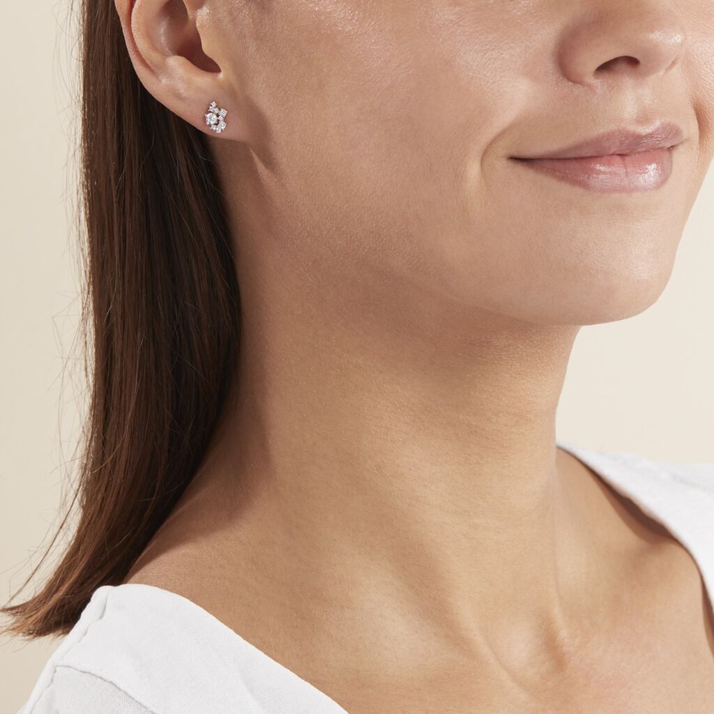 Boucles D'oreilles Pendantes Amissa Argent Blanc Oxyde De Zirconium - Boucles d'oreilles fantaisie Femme | Histoire d’Or