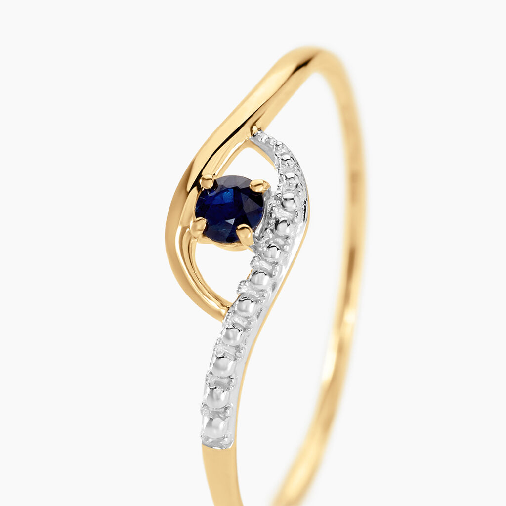 Bague Or Jaune Karmele Saphir - Bagues solitaires Femme | Histoire d’Or