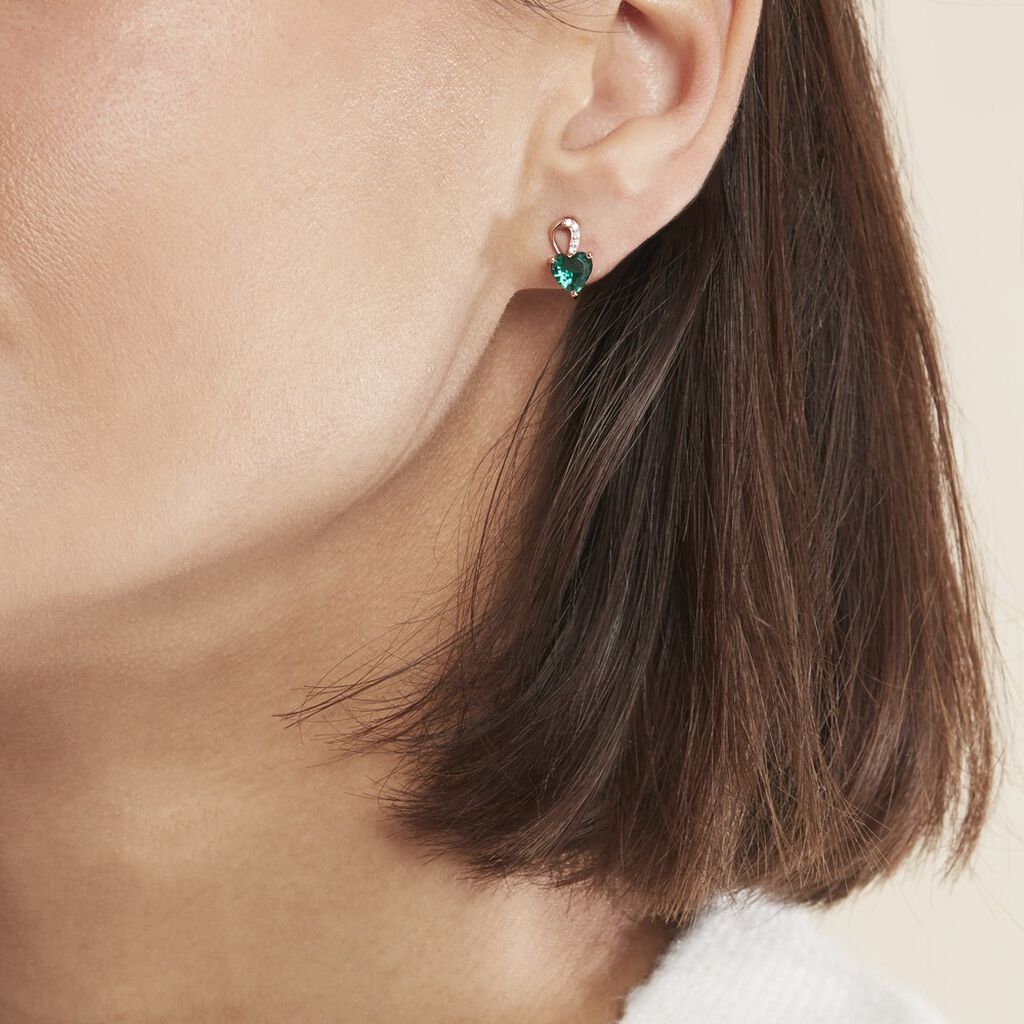 Boucles D'oreilles Puces Argent Rose Atieno Oxyde De Zirconium - Boucles d'oreilles fantaisie Femme | Histoire d’Or