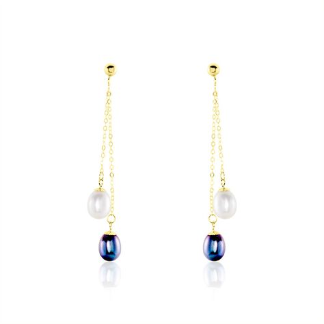 Boucles D'oreilles Pendantes Or Jaune Brayann Perles De Culture - Boucles d'oreilles pendantes Femme | Histoire d’Or