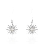 Boucles D'oreilles Pendantes Blanca Argent Blanc Perle De Culture - Boucles d'oreilles fantaisie Femme | Histoire d&rsquo;Or