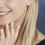 Boucles D'oreilles Puces 4 Griffes Or Blanc Diamant Synthetique - Clous d'oreilles Femme | Histoire d&rsquo;Or