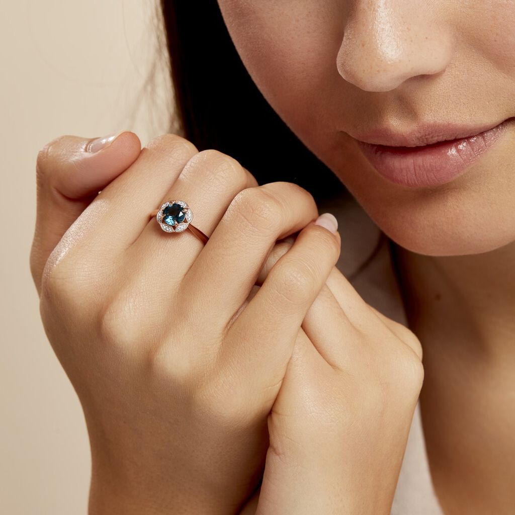 Bague Adryene Or Rose Topaze Et Oxyde De Zirconium -  Femme | Histoire d’Or