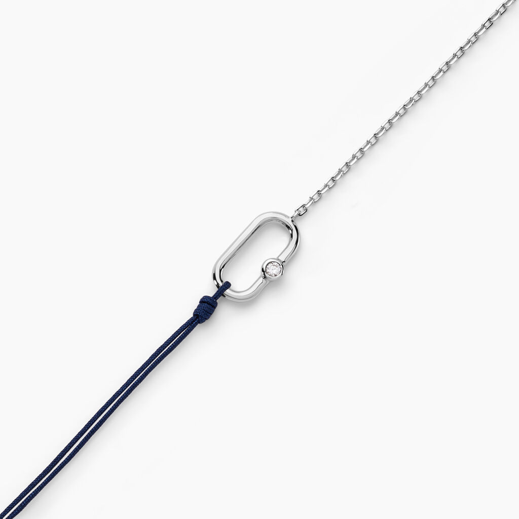 Bracelet Infini Pop Argent Blanc Oxyde De Zirconium - Bracelets cordon Famille | Histoire d’Or