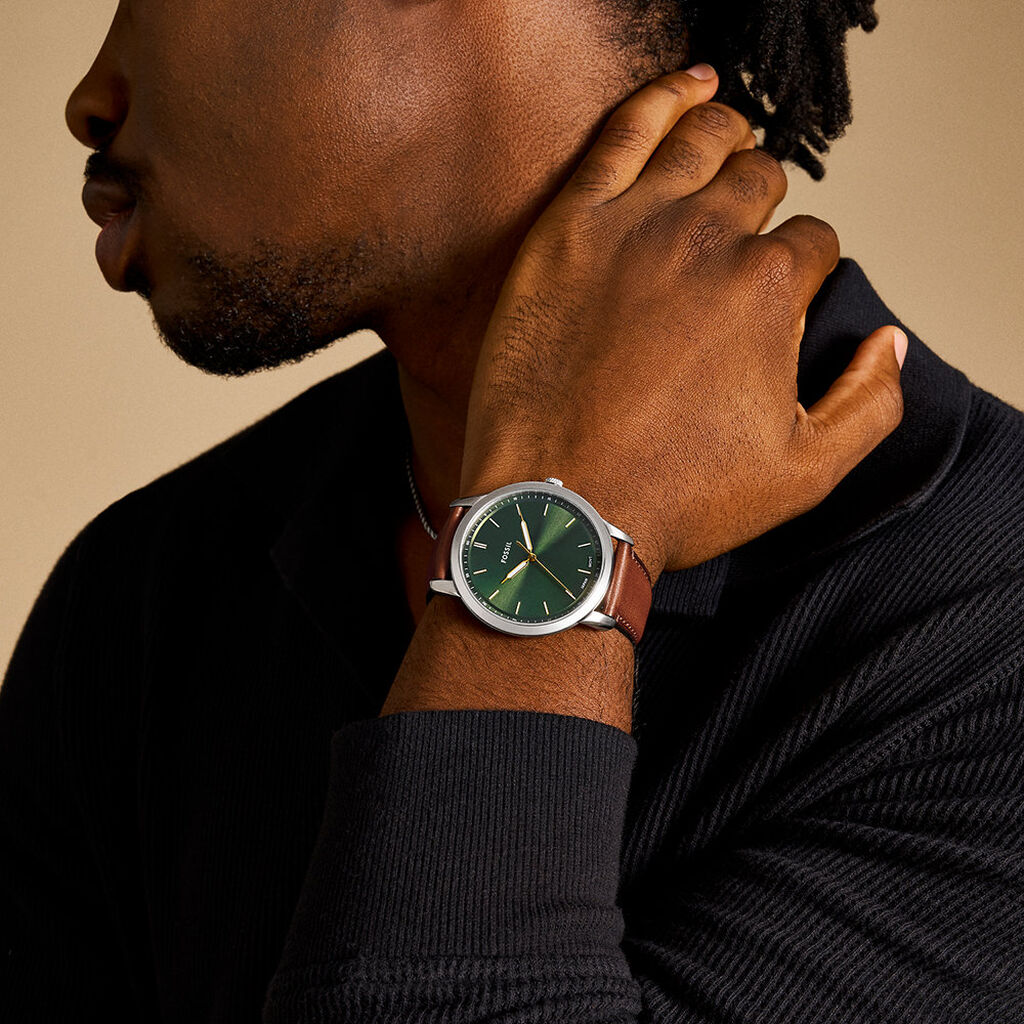 Montre Fossil Minimalist Vert - F&ecirc;te des p&egrave;res Homme | Histoire d&rsquo;Or