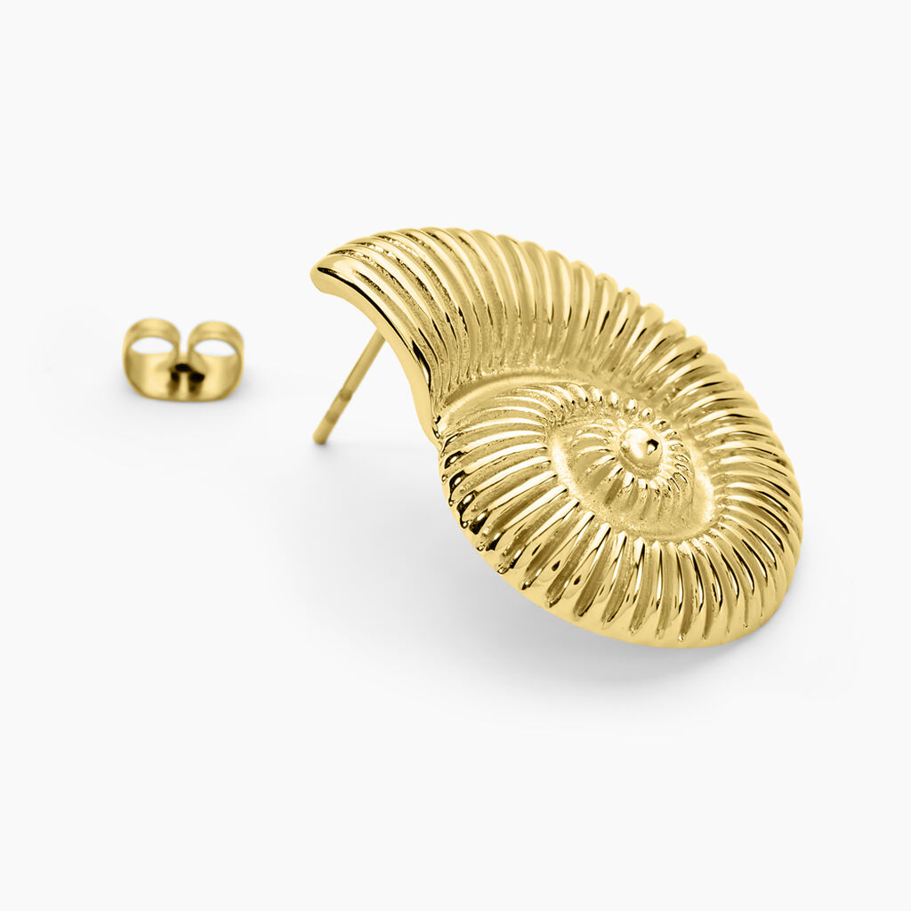 Boucles D'oreilles Puces Mermaid Acier Jaune - Boucles d'oreilles fantaisie Femme | Histoire d’Or
