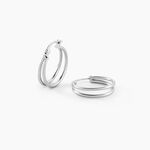Cr&eacute;oles Double Argent Blanc - Boucles d'oreilles cr&eacute;oles Femme | Histoire d&rsquo;Or