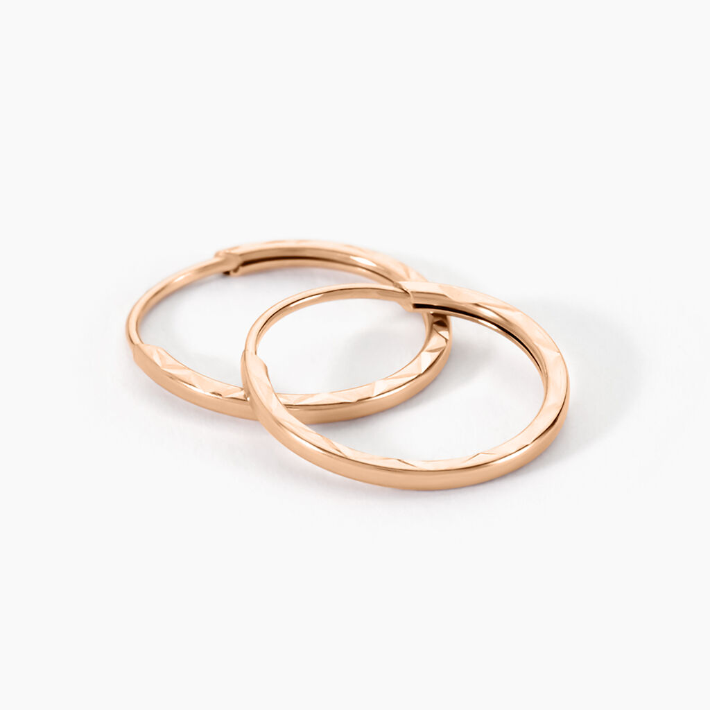 Créoles Valerina Or Rose - Boucles d'oreilles créoles Femme | Histoire d’Or