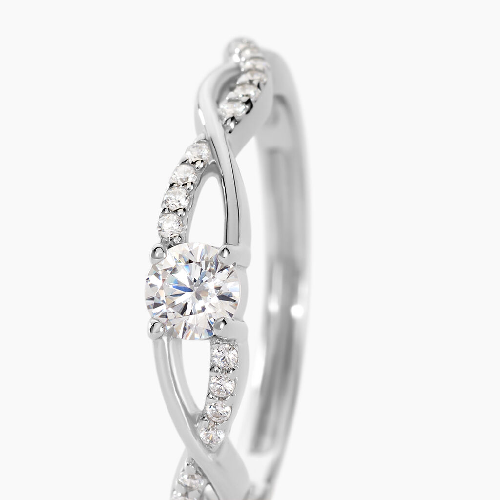 Bague Phoebus Argent Blanc Oxyde De Zirconium - Bagues solitaires Femme | Histoire d’Or
