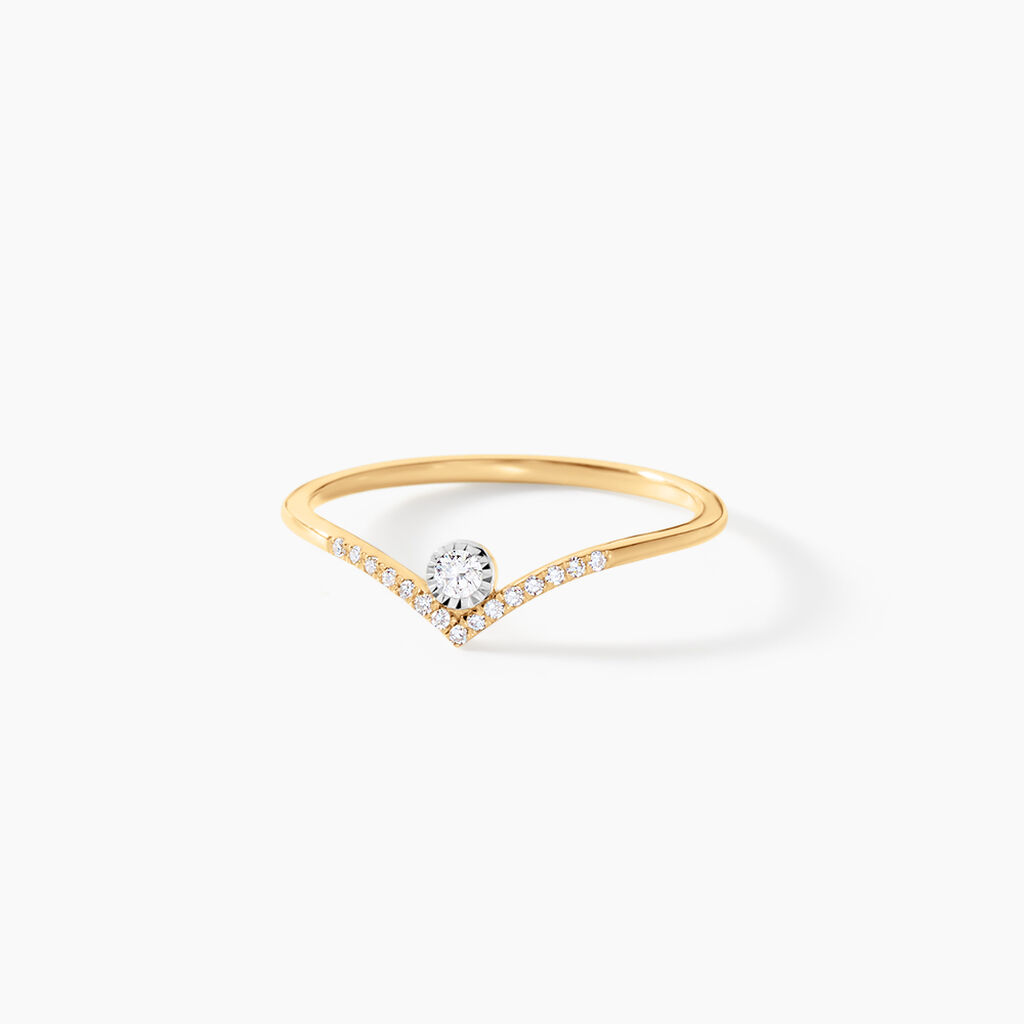 Bague Rosalinde Or Jaune Diamant - Bagues de fian&ccedil;ailles vintage Femme | Histoire d&rsquo;Or