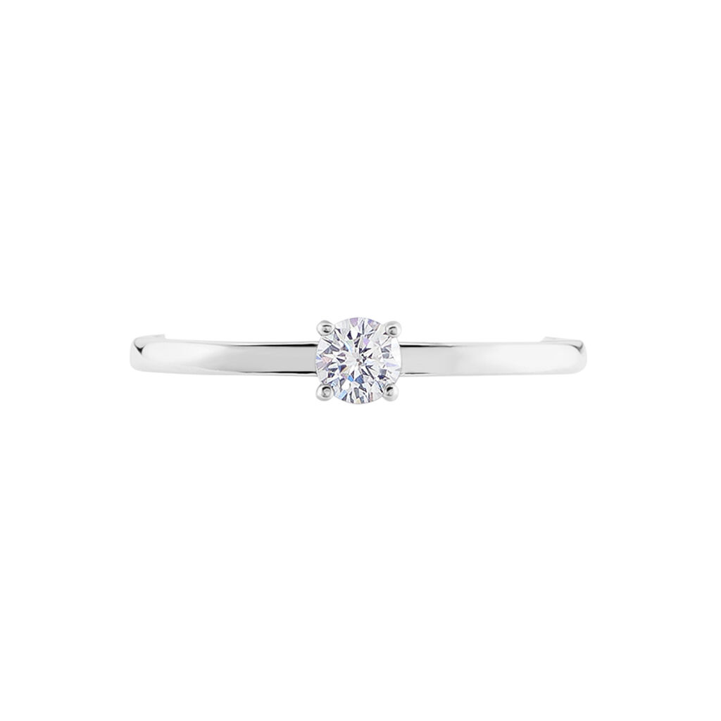 Bague Solitaire Stella Argent Blanc Oxyde De Zirconium - Bagues solitaires Femme | Histoire d’Or