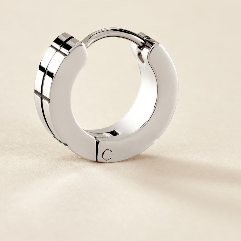 Cr&eacute;ole Unitaire Oran Acier Blanc - Piercings d'oreilles Homme | Histoire d&rsquo;Or