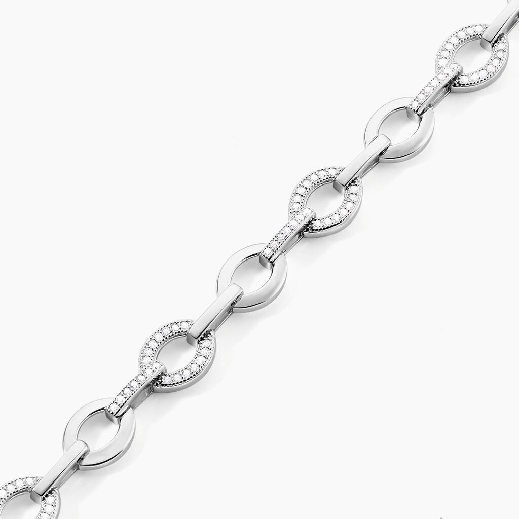 Bracelet Jonc Tehei Argent Blanc Oxyde De Zirconium - Bracelets Femme | Histoire d’Or