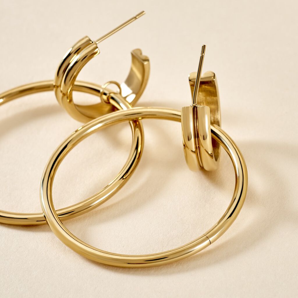 Boucles D'oreilles Pendantes Juhani Acier Jaune - Boucles d'oreilles fantaisie Femme | Histoire d’Or