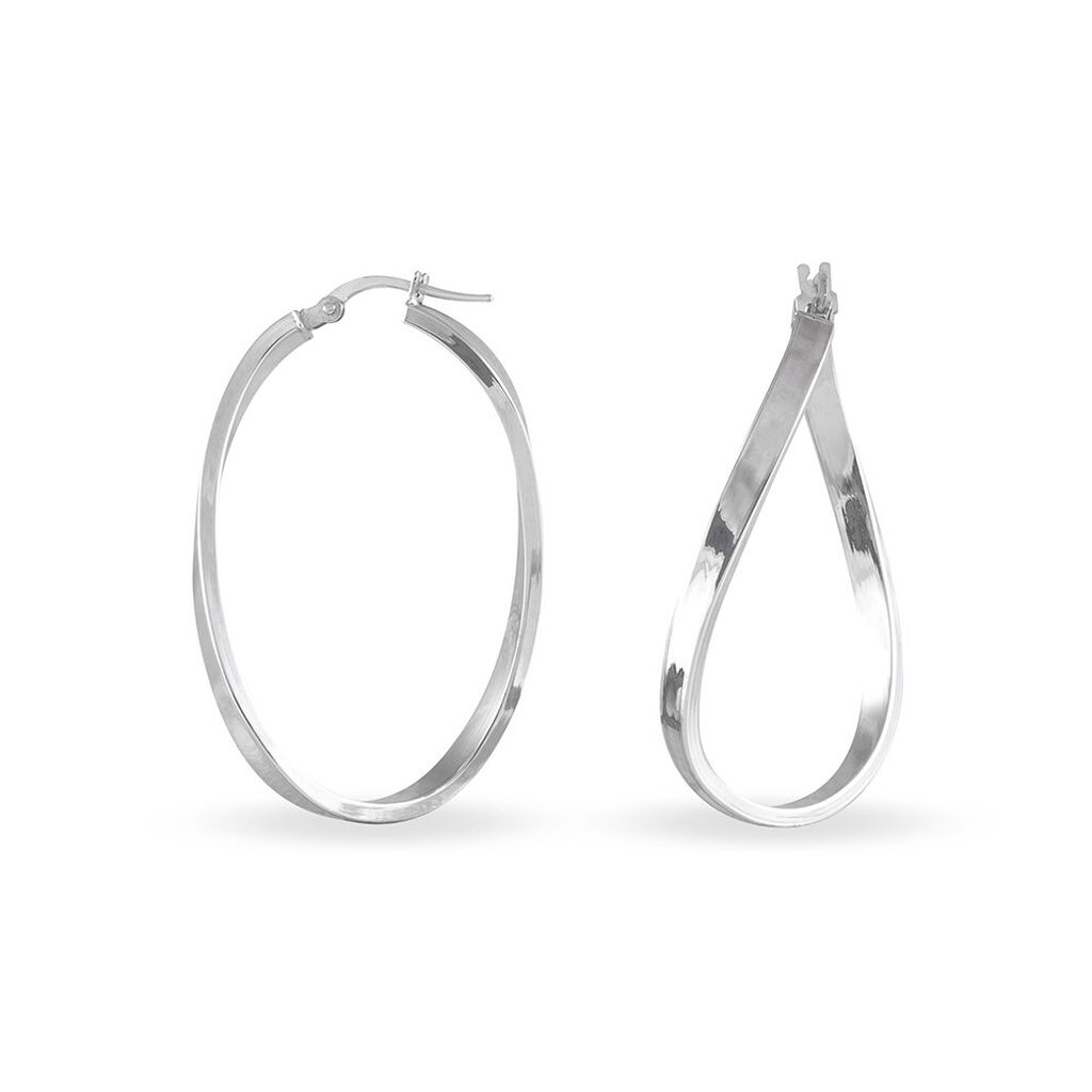 Créoles Silla Or Blanc - Boucles d'oreilles créoles Femme | Histoire d’Or