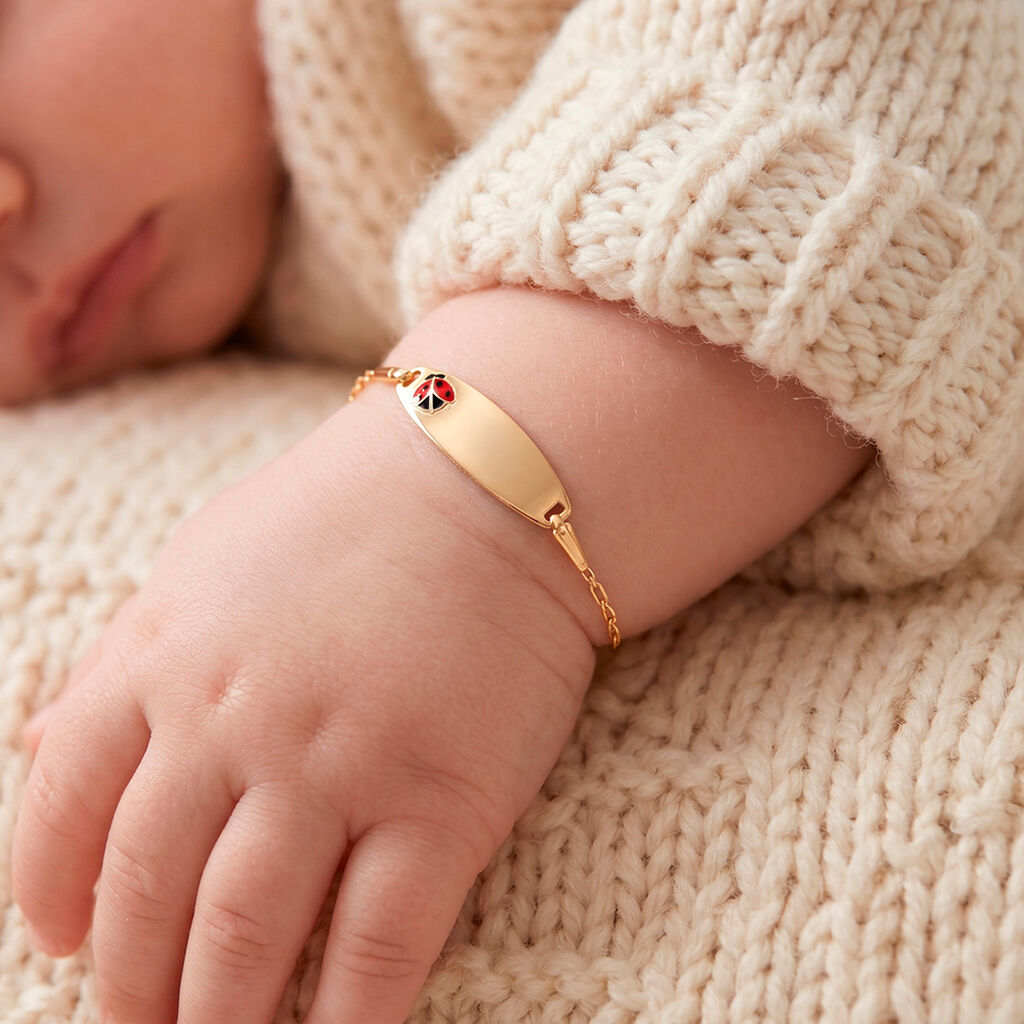 Bracelet Identit&eacute; Gaspardine Maille For&ccedil;at Or Jaune - Bracelets Communion Enfant | Histoire d&rsquo;Or