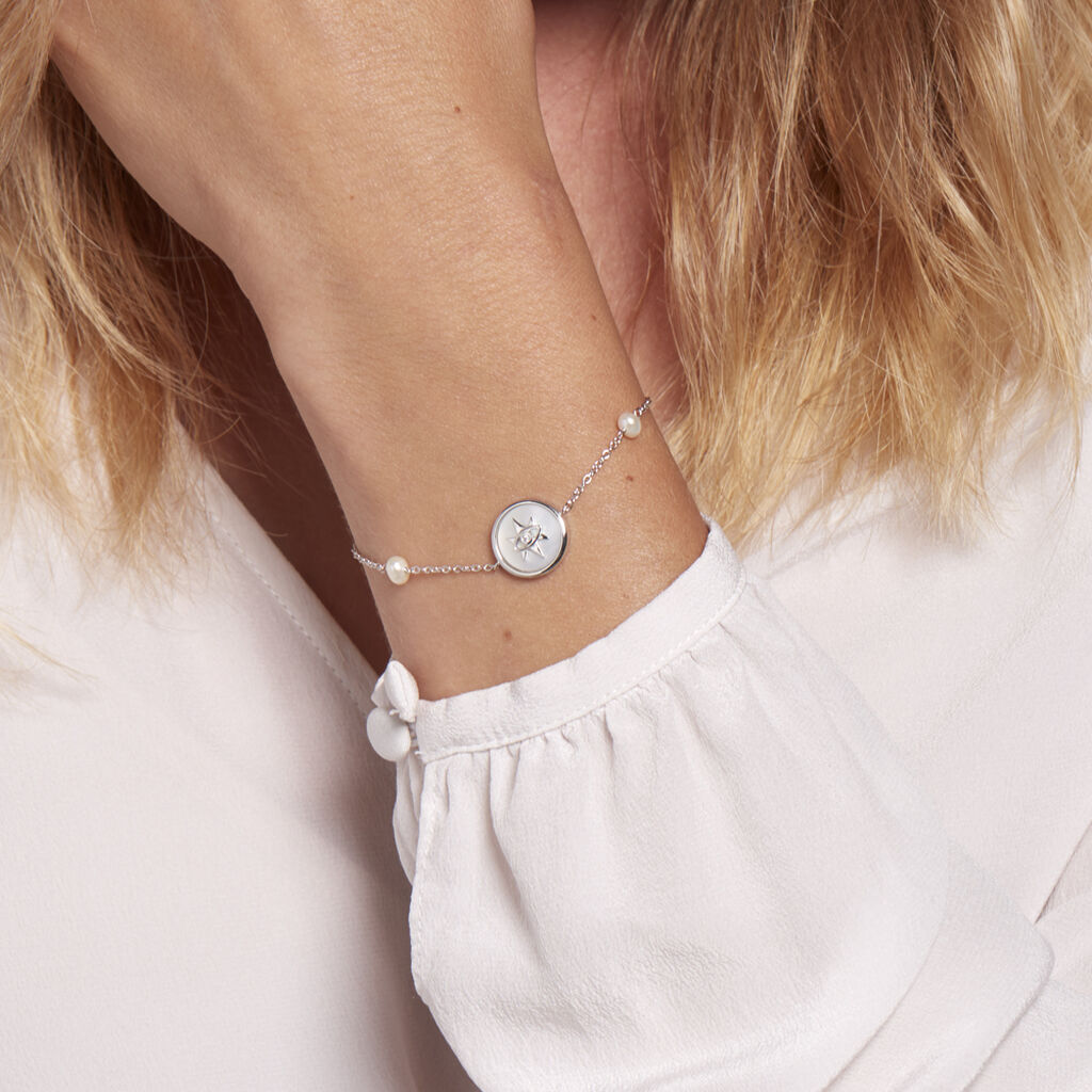 Bracelet Argent Glad Perles De Culture Nacre Oxyde De Zirconium - Bracelets Femme | Histoire d’Or