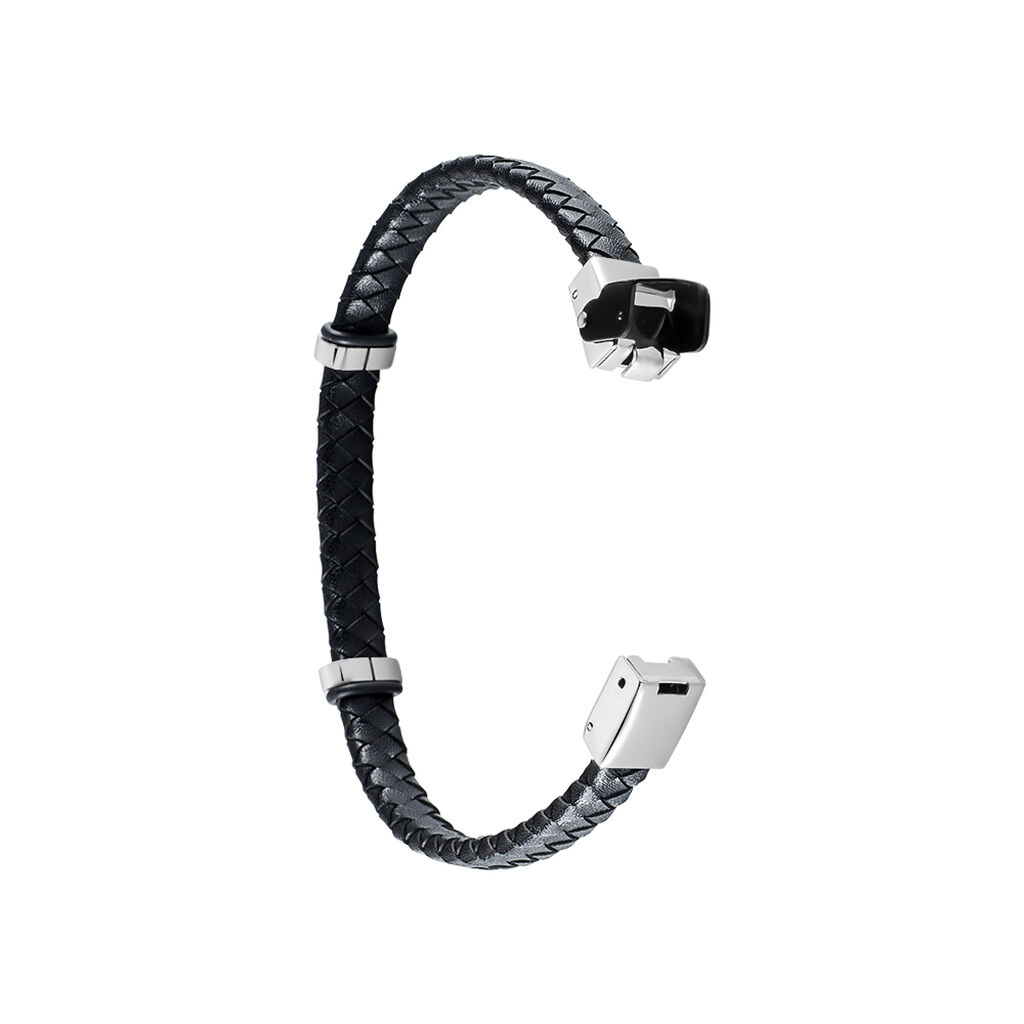 Bracelet Moris Acier Blanc Pierre De Synthese - Bracelets Cuir Homme | Histoire d&rsquo;Or