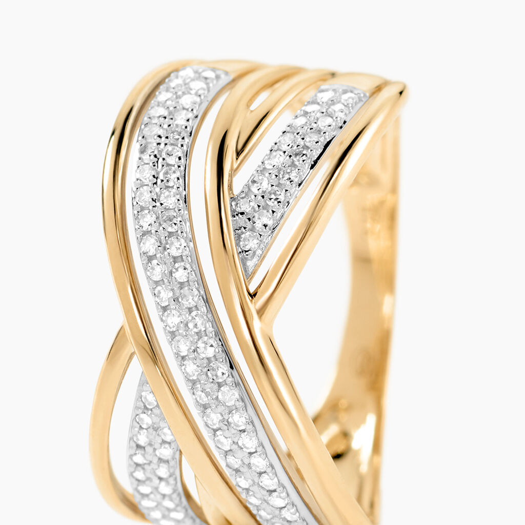 Bague Pivoine Or Jaune Diamant - Bagues avec pierre Femme | Histoire d&rsquo;Or