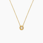 Collier Maurie Argent Dor&eacute; A L'Or 750/1000 Oxyde De Zirconium - Colliers Femme | Histoire d&rsquo;Or