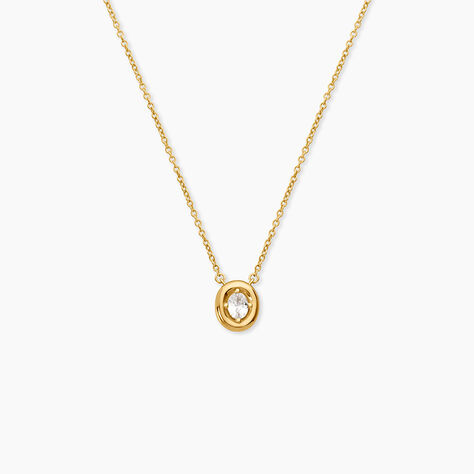 Collier Maurie Argent Dor&eacute; A L'Or 750/1000 Oxyde De Zirconium - Colliers Femme | Histoire d&rsquo;Or