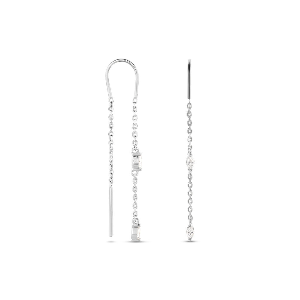 Boucles D'oreilles Pendantes Garsha Argent Blanc Oxyde De Zirconium - Boucles d'oreilles fantaisie Femme | Histoire d&rsquo;Or