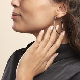 Créoles Argent Blanc Olympia - Boucles d'oreilles créoles Femme | Histoire d’Or