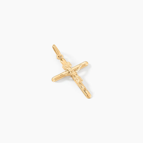 Pendentif Damian Croix Or Jaune - Pendentifs Baptême Famille | Histoire d’Or