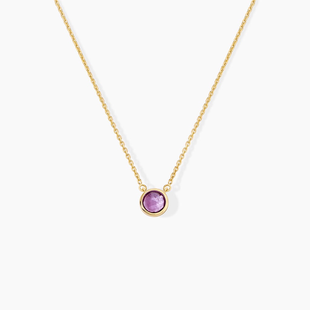 Collier Arenale Argent Dor&eacute; A L'Or 750/1000 Am&eacute;thyste - Colliers Femme | Histoire d&rsquo;Or