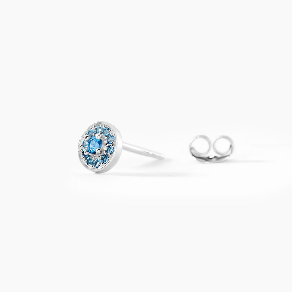 Boucles D'oreilles Puces Auxana Argent Blanc Oxyde De Zirconium - Boucles d'oreilles fantaisie Femme | Histoire d&rsquo;Or