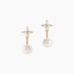 Bijoux D'Oreilles Norah Argent Dor&eacute; A L'Or 750/1000 Perle De Culture Oxyde De Zirconium - Ear cuffs Femme | Histoire d&rsquo;Or