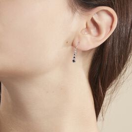 Boucles D'oreilles Pendantes Josephine Or Blanc Saphir Et Diamant - Boucles d'oreilles pendantes Femme | Histoire d’Or