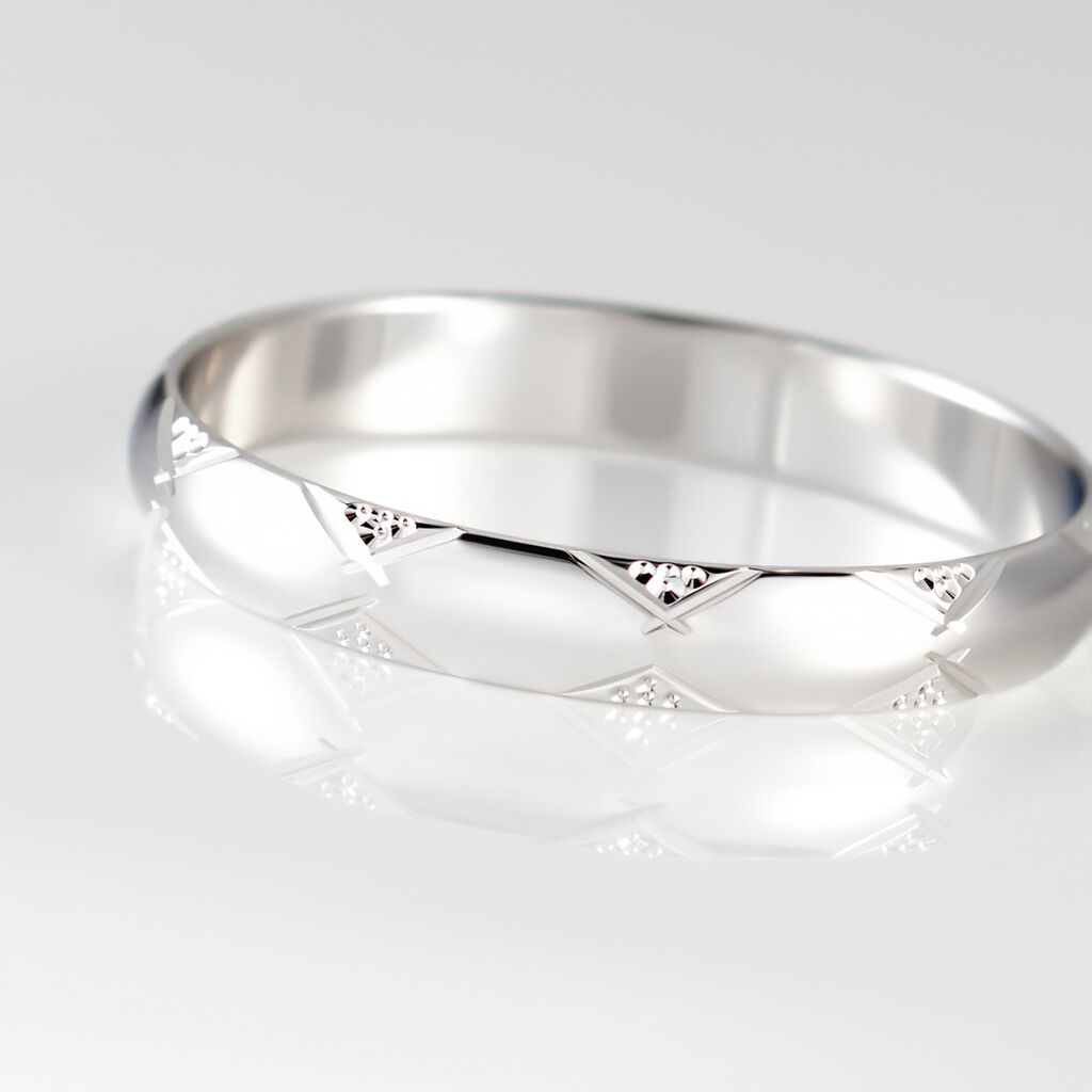 Alliance Harmonie Demi Jonc Classique Or Blanc - Alliances Famille | Histoire d’Or
