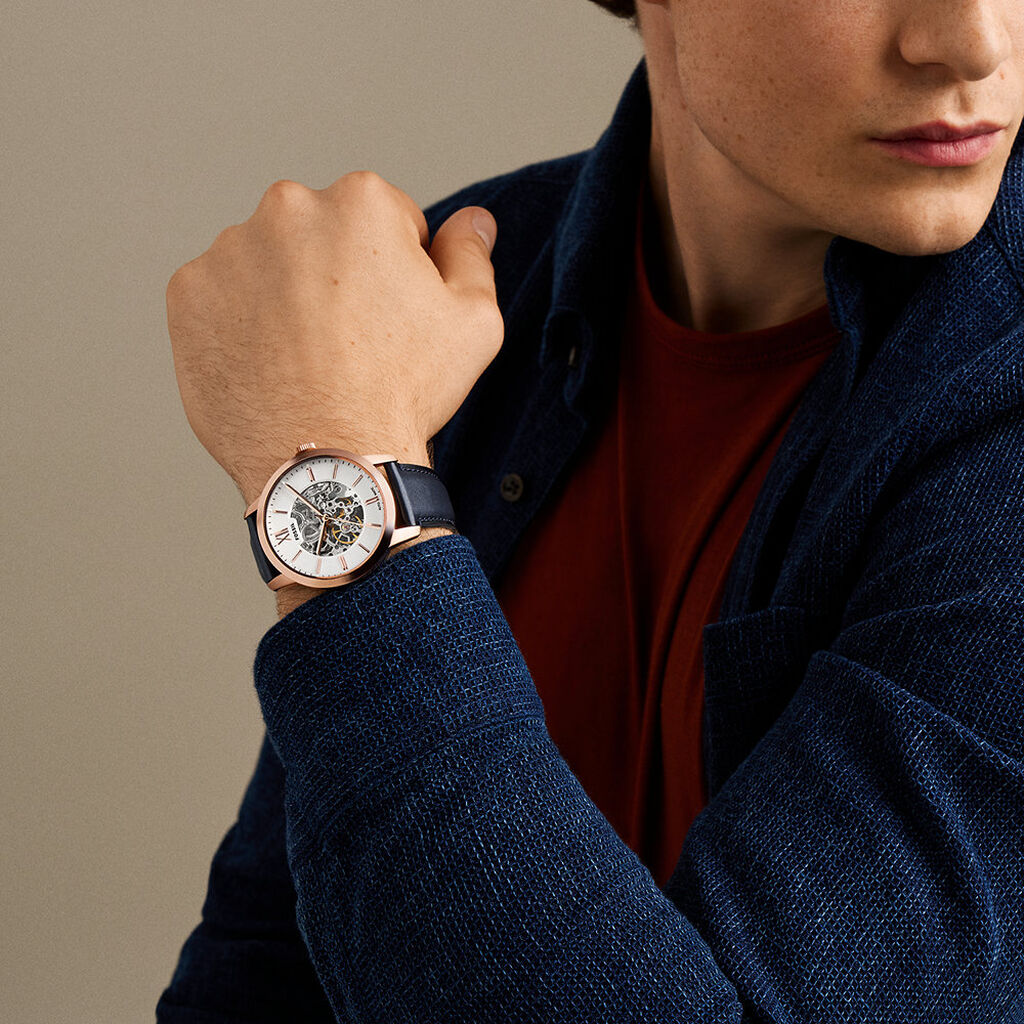 Montre Fossil Townsman Automatic Blanc - F&ecirc;te des p&egrave;res Homme | Histoire d&rsquo;Or