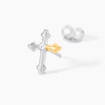 Boucles D'Oreilles Puces Or Jaune Argent Blanc Oxyde De Zirconium - Clous d'oreilles Femme | Histoire d&rsquo;Or