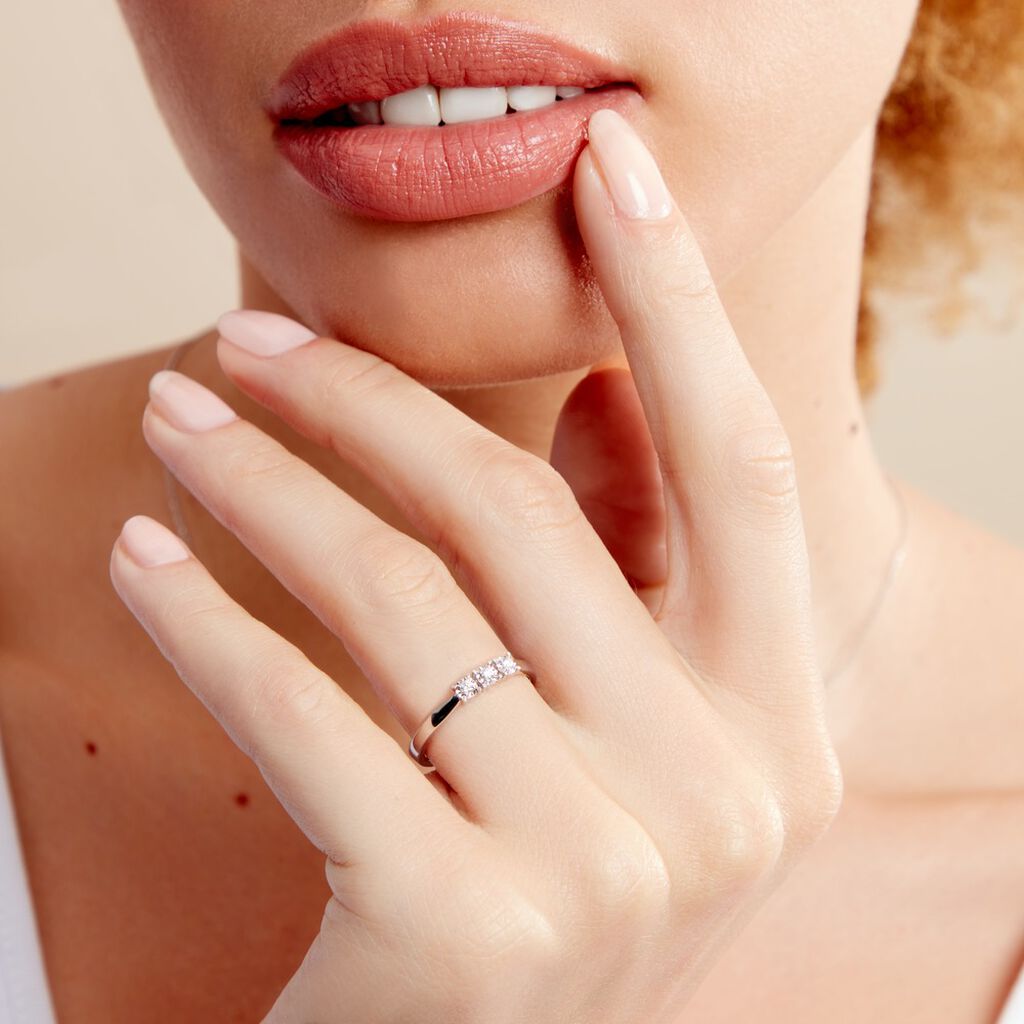 Bague Diamotion Or Blanc Diamant - Bagues avec pierre Femme | Histoire d’Or