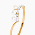 Bague Ambrogio Or Jaune Perle De Culture Oxyde De Zirconium - Bagues avec pierre Femme | Histoire d&rsquo;Or