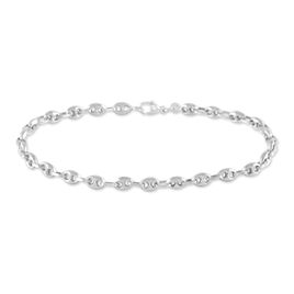Bracelet Dami Maille Grain De Cafe Or Blanc - Bracelets chaîne Femme | Histoire d’Or