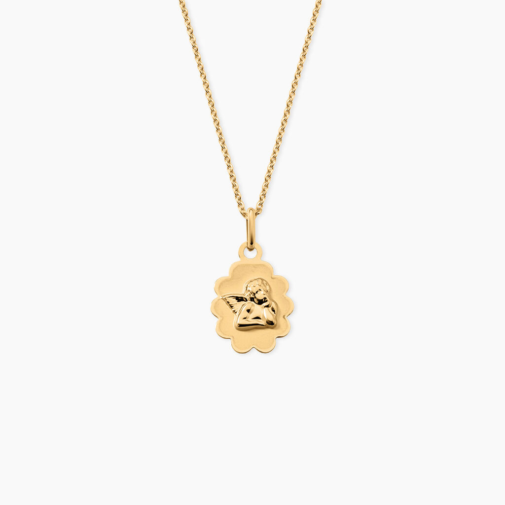 Pendentif Ange Nuage Argent Dor&eacute; A L'Or 750/1000 - Pendentifs Communion Femme | Histoire d&rsquo;Or