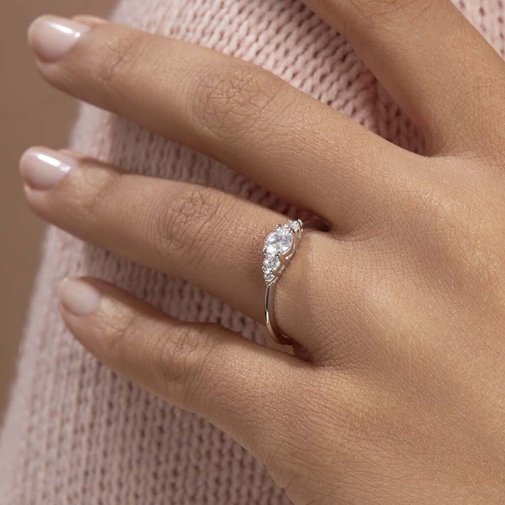 Bague Maiwen Argent Blanc Oxyde De Zirconium - Bagues avec pierre Femme | Histoire d’Or