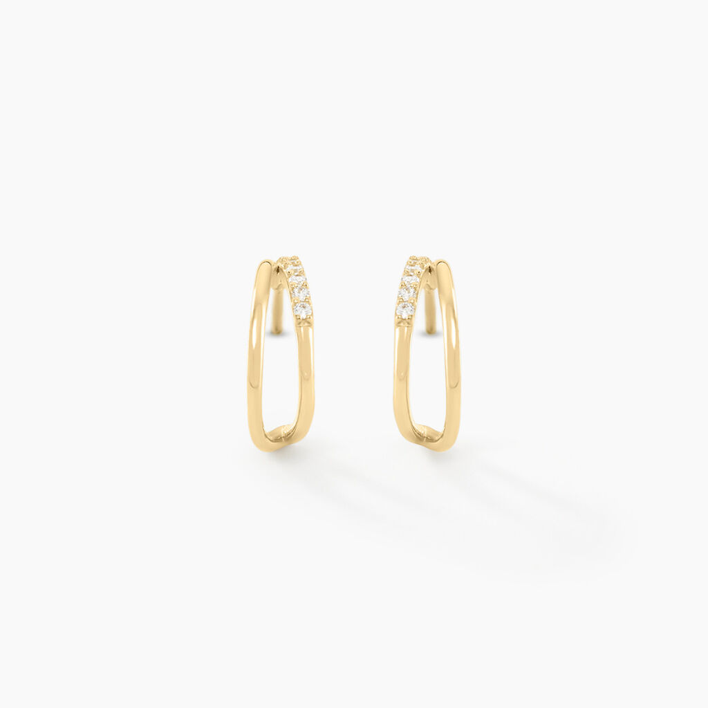 Créoles Tevye Or Jaune Oxyde De Zirconium - Boucles d'oreilles créoles Femme | Histoire d’Or