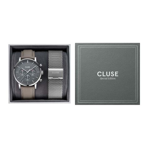 Coffre Montre Cluse Aravis Chrono Gris - Fête des mères Femme | Histoire d’Or