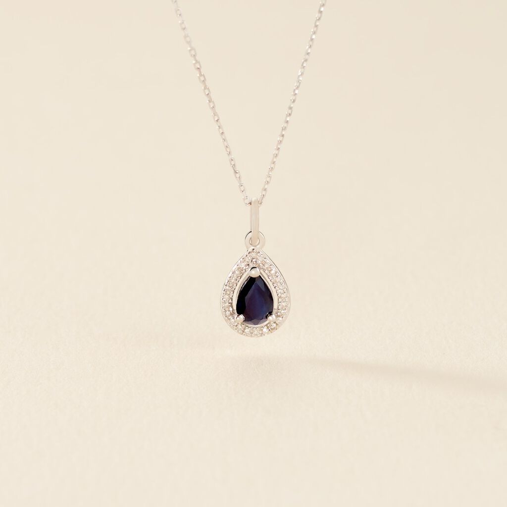 Collier Dorthy Or Blanc Saphir Et Diamant - Colliers Femme | Histoire d&rsquo;Or